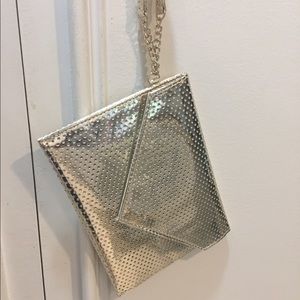 NWOT Estée Lauder gold clutch